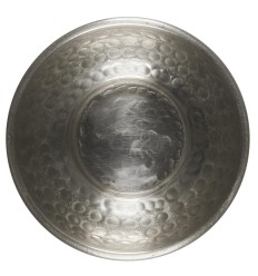 Skål m/hamret mønster antik sølvfinish