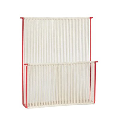 Hübsch String Wall Magazine Holder Red/White