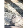 Ib Laursen Gulvtæppe natur m/lyserød kant og blåt og brunt print håndvævet